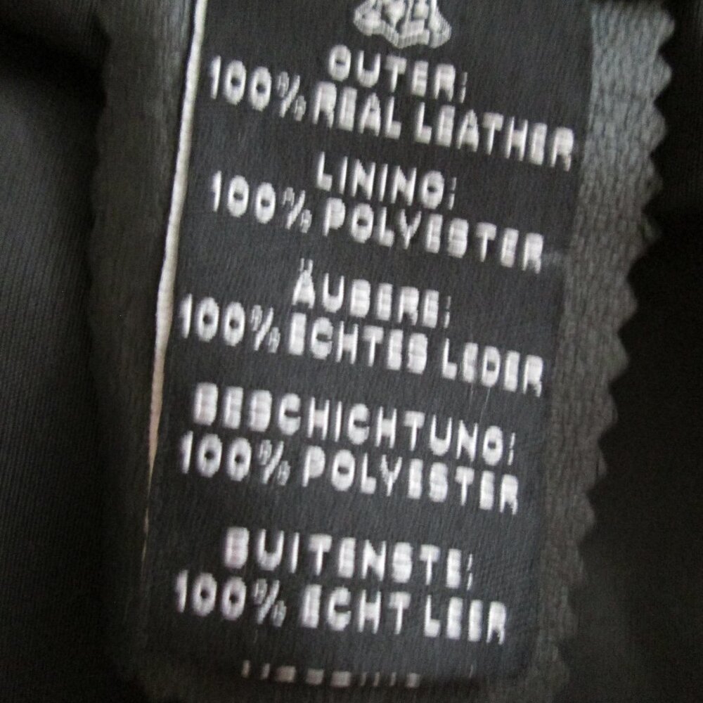 Two Button Notch Lapel Black Leather Blazer Jacket Sz M/L - Picture 5 of 10